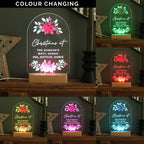 Personalised Christmas Poinsettia Wooden Based LED Light | LED Lights, Candles & Decorations | Christmas Gift