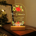 Personalised Christmas Poinsettia Wooden Based LED Light | LED Lights, Candles & Decorations | Christmas Gift