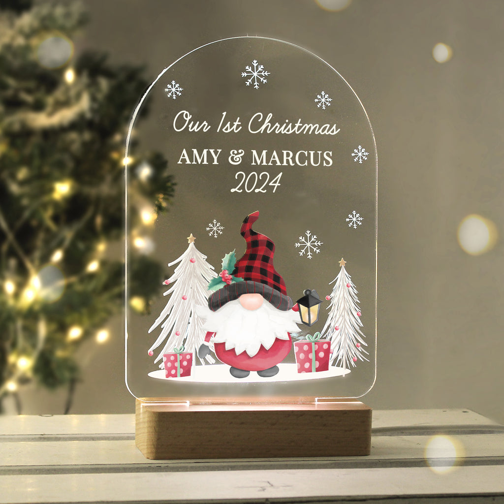 Personalised Gonk Wooden Based LED Christmas Light | LED Lights, Candles & Decorations | Christmas Gift
