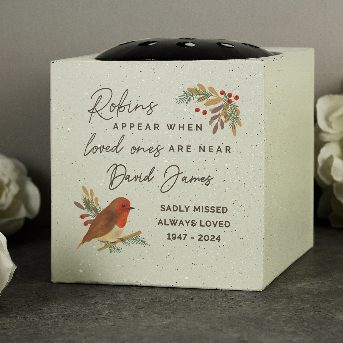 Personalised Robins Appear Memorial Vase | Memorials | Inspired Creative Gifts