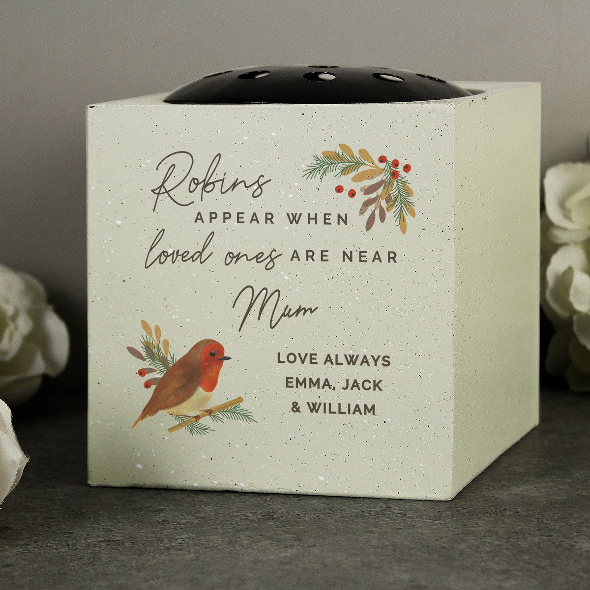 Personalised Robins Appear Memorial Vase | Memorials | Inspired Creative Gifts