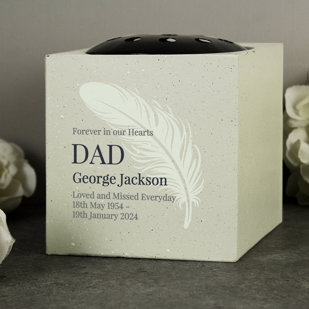 Personalised Feather Memorial Vase | Memorials | Memorial Gift