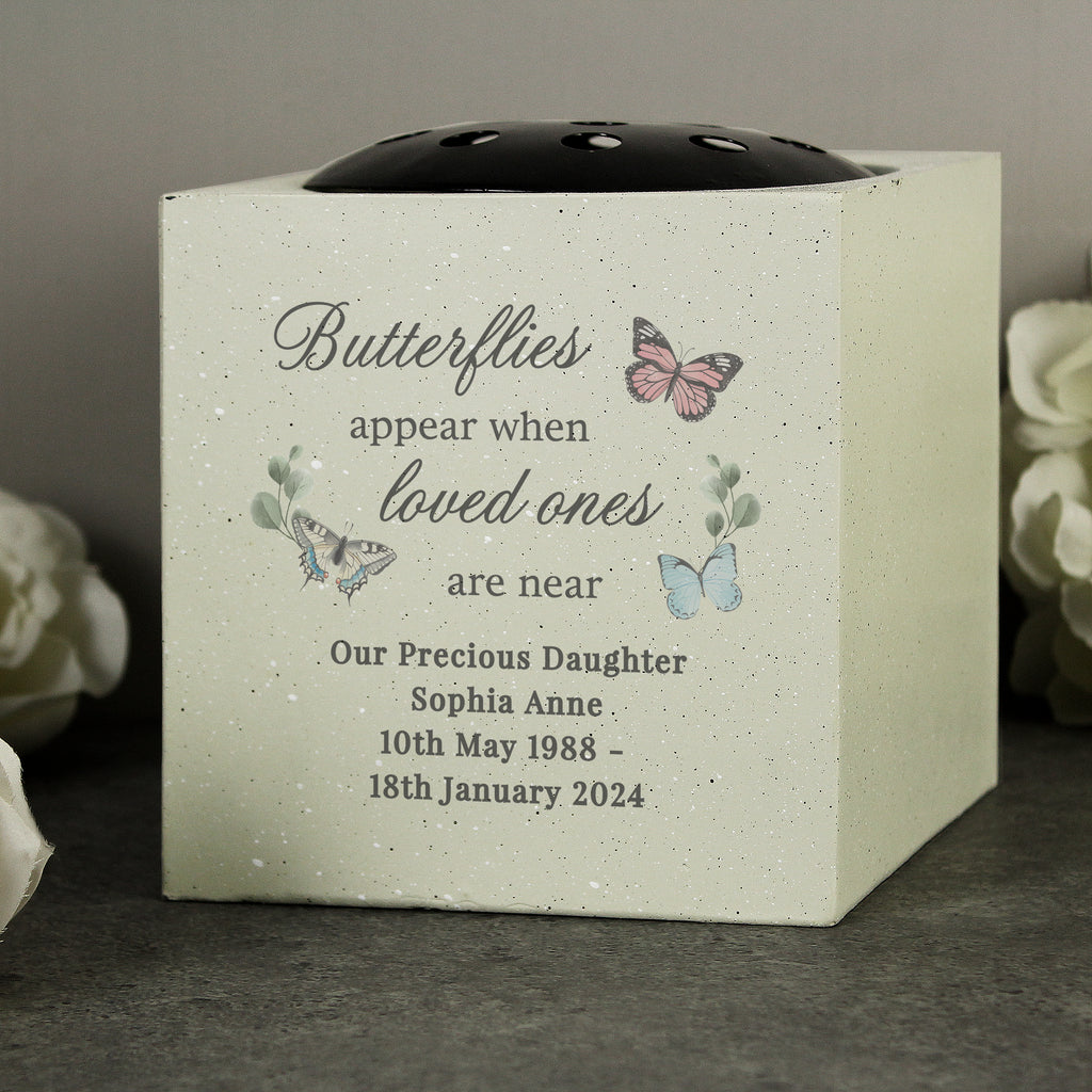 Personalised Butterflies Appear Memorial Vase | Memorial Gift
