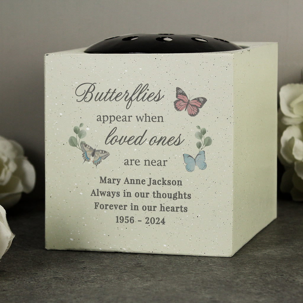Personalised Butterflies Appear Memorial Vase | Memorial Gift