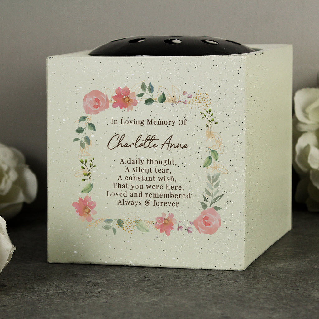 Personalised Floral Memorial Vase | Memorial Gift