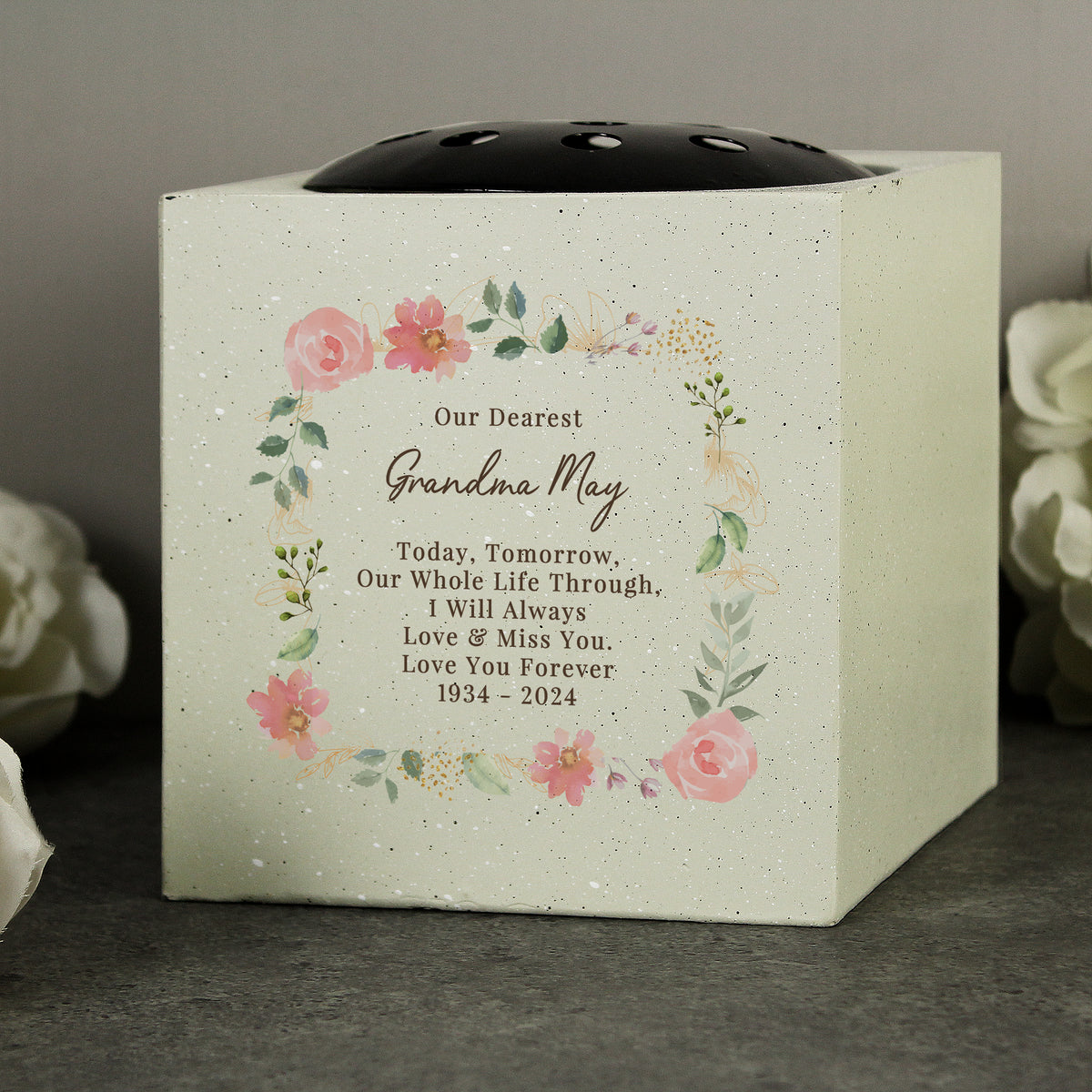 Personalised Floral Memorial Vase | Memorial Gift