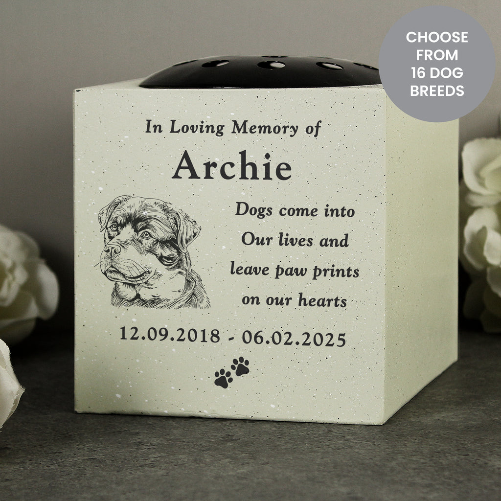 Personalised Dog Breed Memorial Garden Vase | Vases | Inspired Creative Gifts