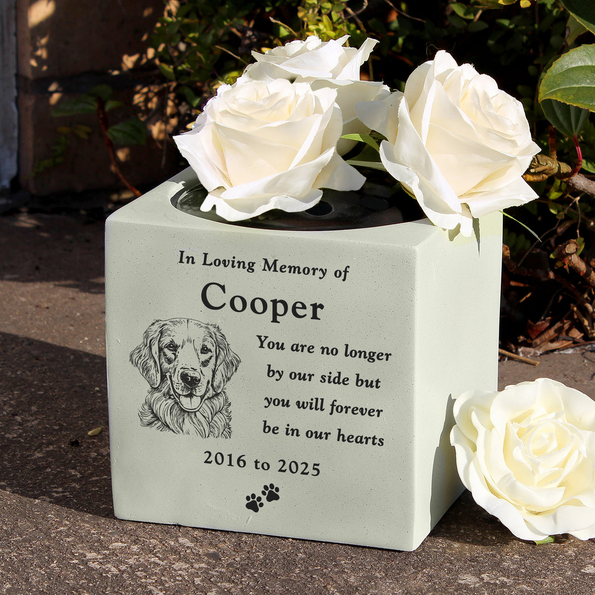 Personalised Dog Breed Memorial Garden Vase | Vases | Inspired Creative Gifts