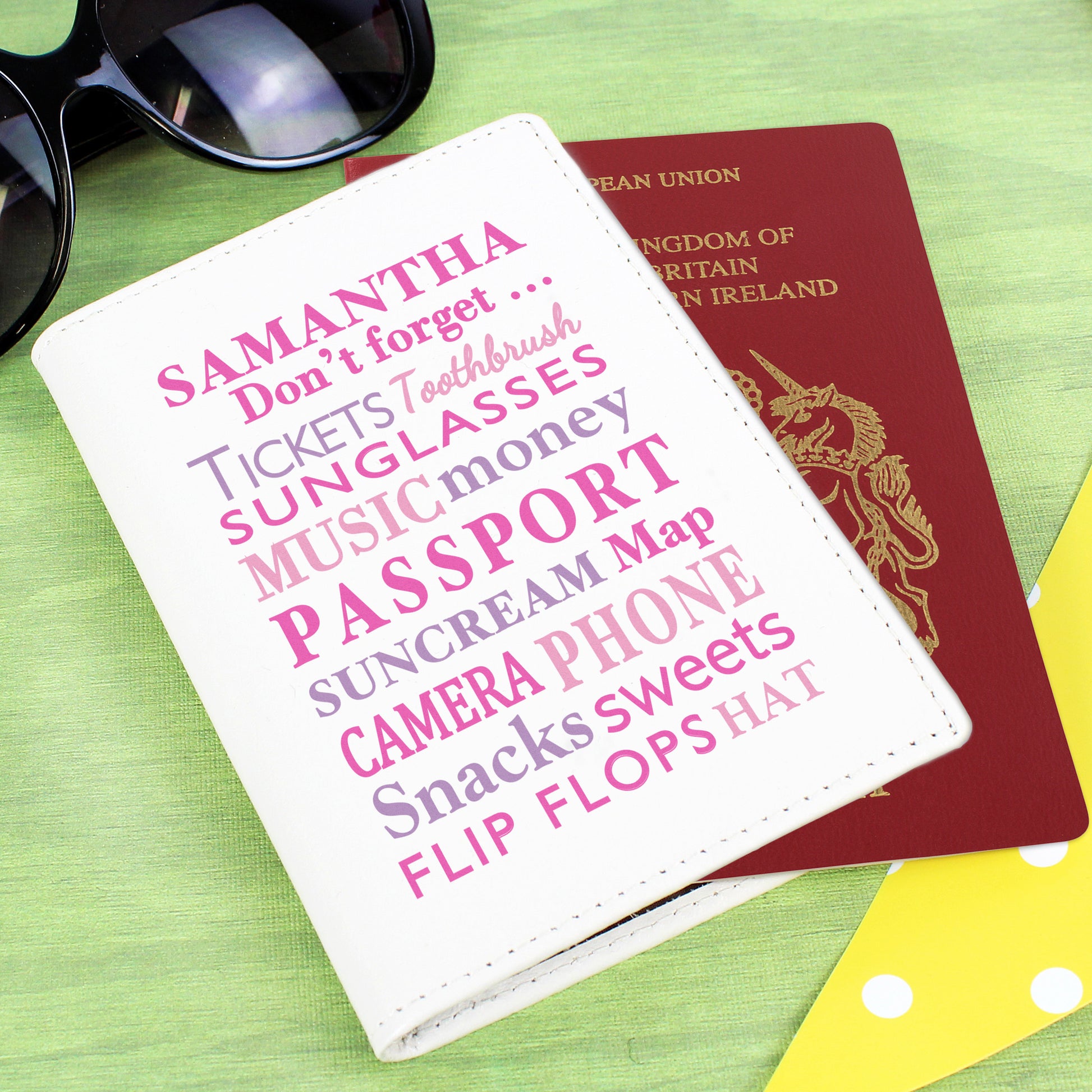 Personalised Don't Forget Cream Passport Holder - Leather & Leatherette - Inspired Creative Gifts