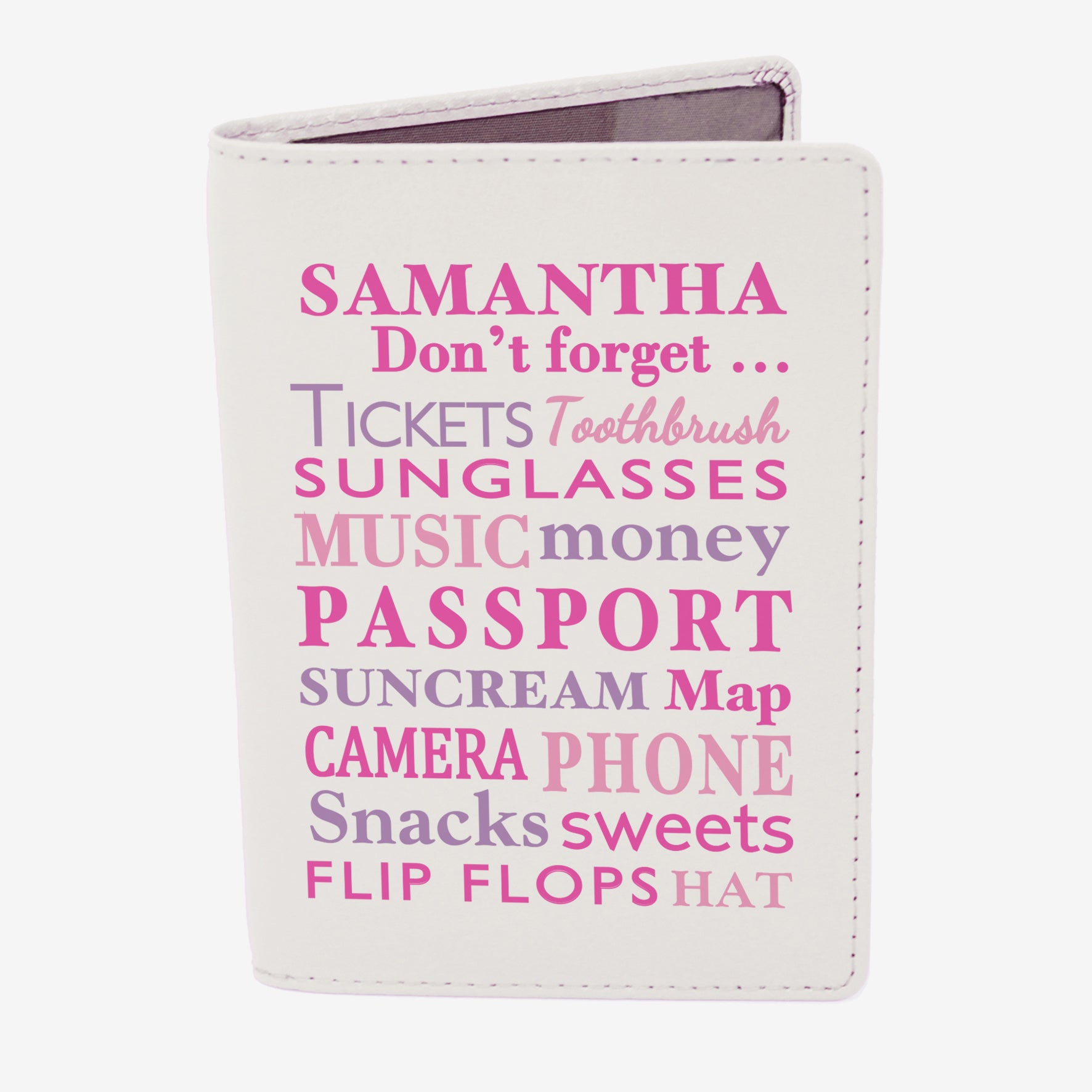 Personalised Don't Forget Cream Passport Holder - Leather & Leatherette - Inspired Creative Gifts