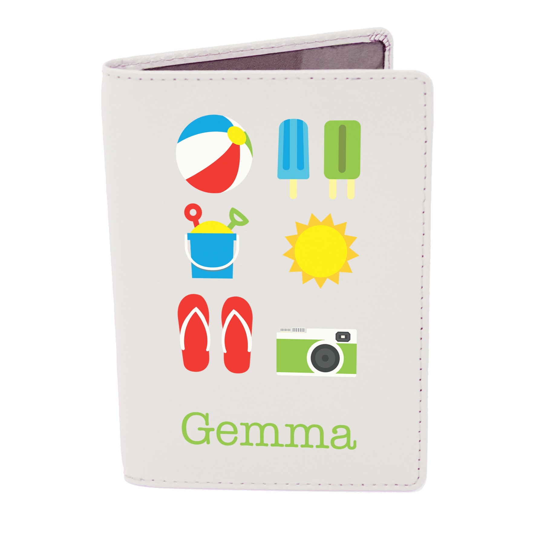 Personalised Bright Travel Cream Passport Holder - Leather & Leatherette - Inspired Creative Gifts