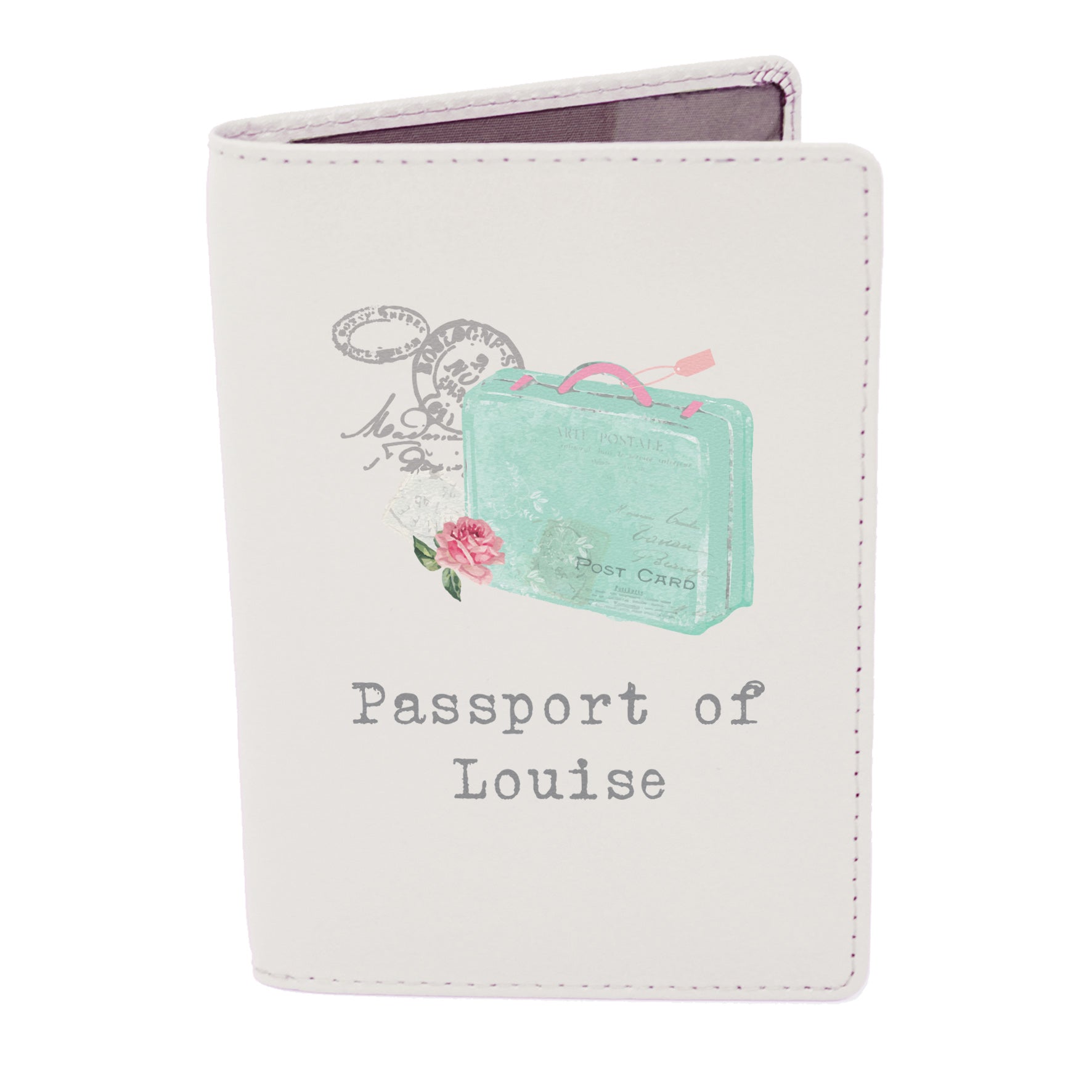 Personalised Vintage Pastel Travel Cream Passport Holder - Leather & Leatherette - Inspired Creative Gifts