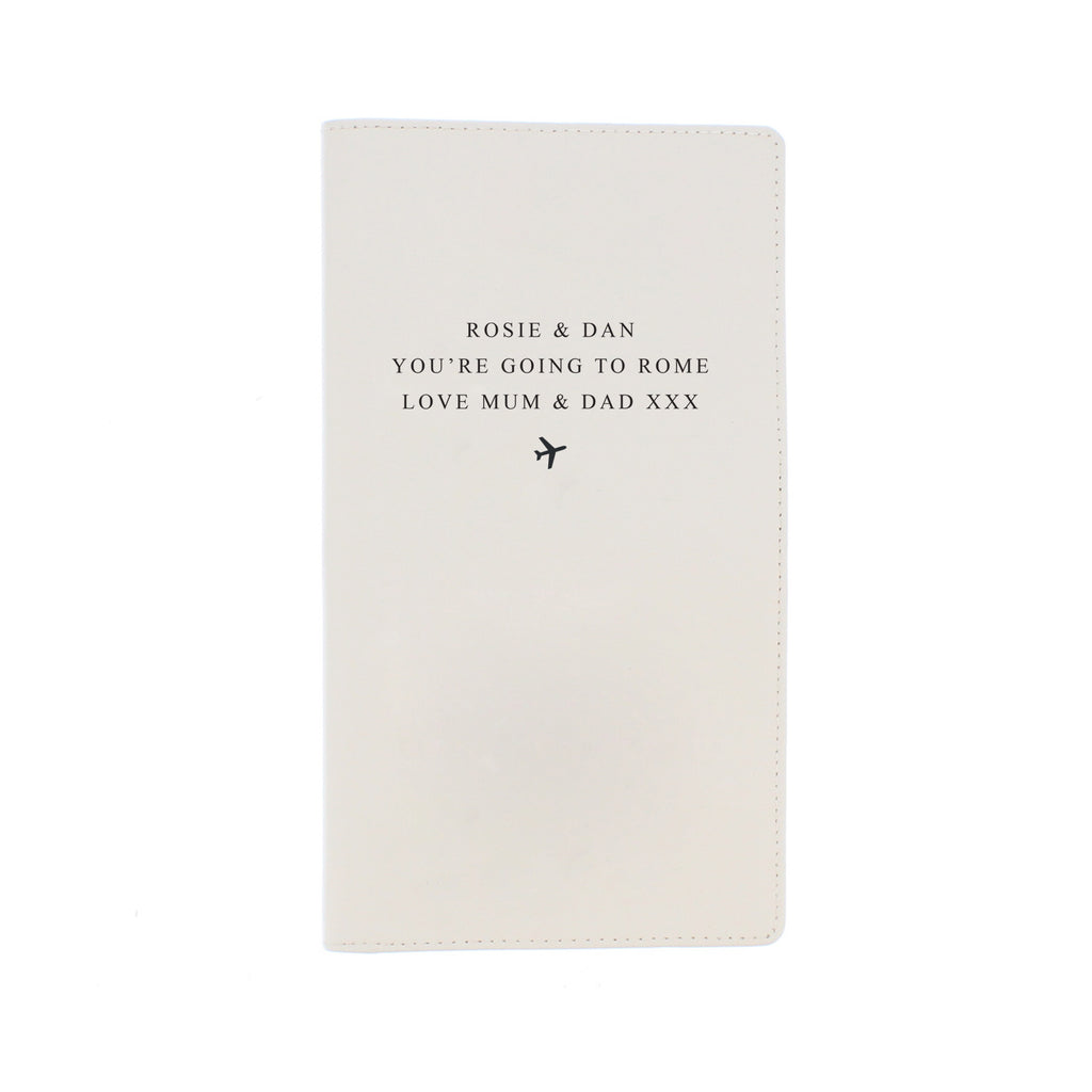 Personalised Any Message Travel Document Holder - Leather & Leatherette - Inspired Creative Gifts