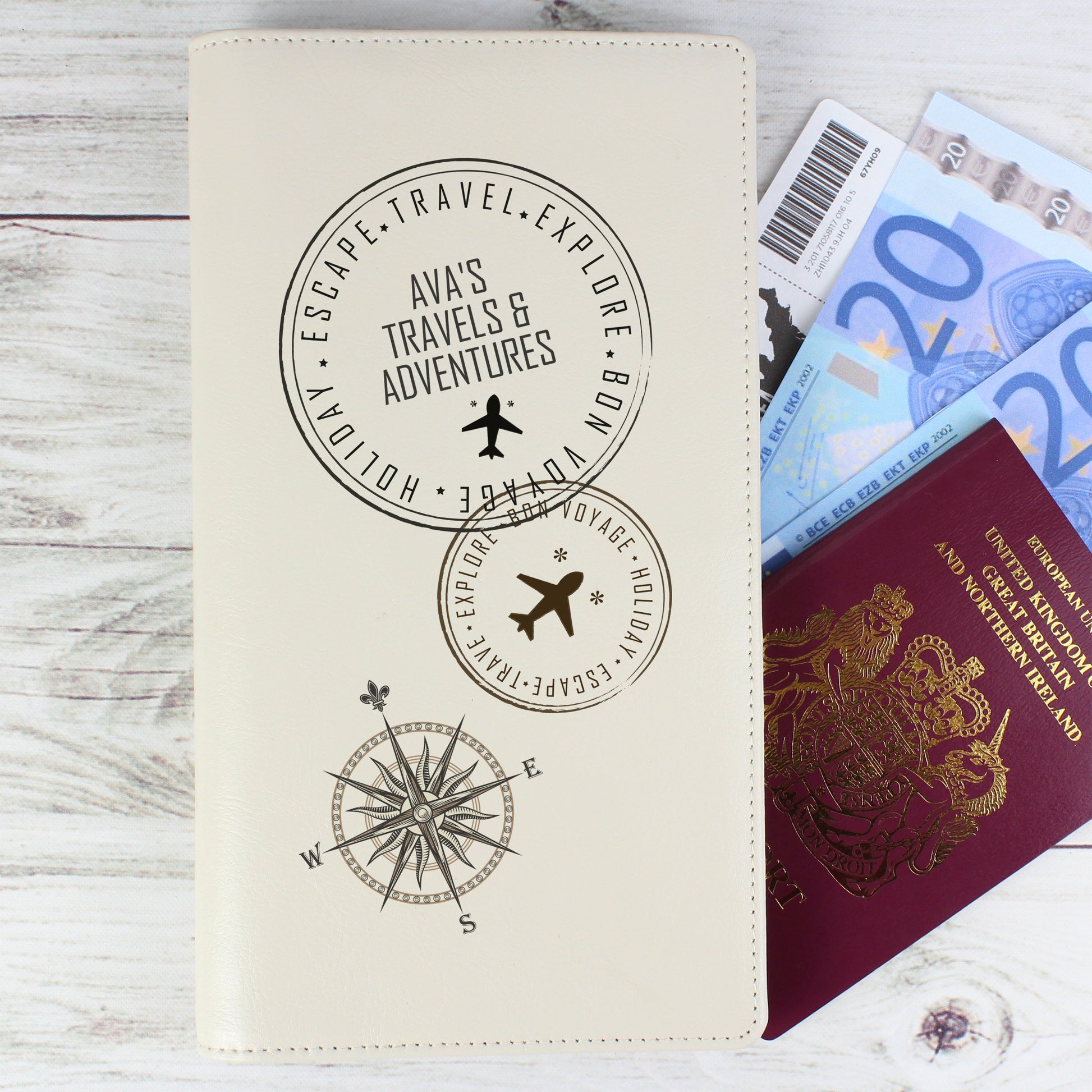 Personalised Stamp Travel Document Holder - Leather & Leatherette - Inspired Creative Gifts