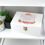 Personalised Floral Wishes White Wooden Keepsake Box | Trinket, Jewellery & Keepsake Boxes | Inspired Creative Gifts