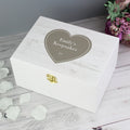Personalised Rustic Heart White Wooden Keepsake Box for Mother's Day