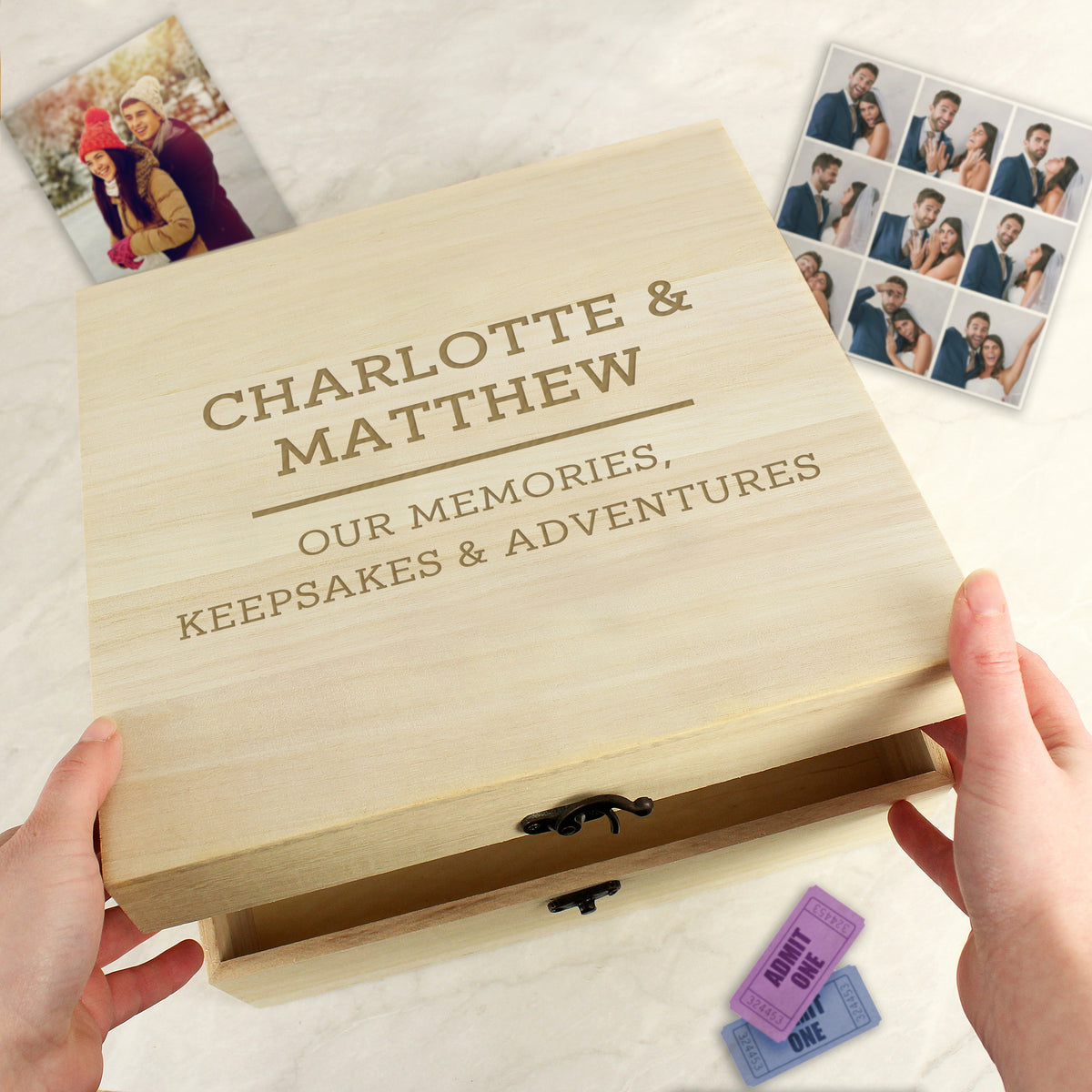 Personalised Any Message Large Wooden Keepsake Box | Gift for Her