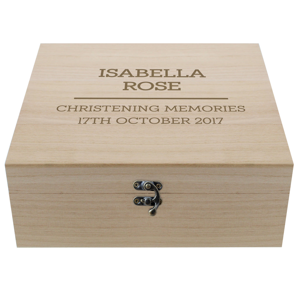 Personalised Any Message Large Wooden Keepsake Box | Gift for Her