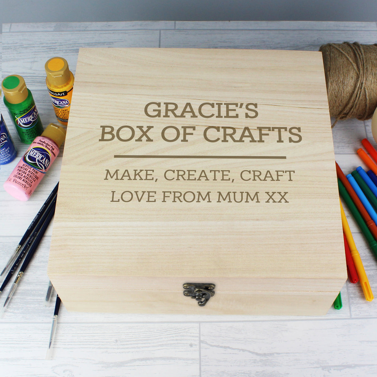 Personalised Any Message Large Wooden Keepsake Box | Gift for Her
