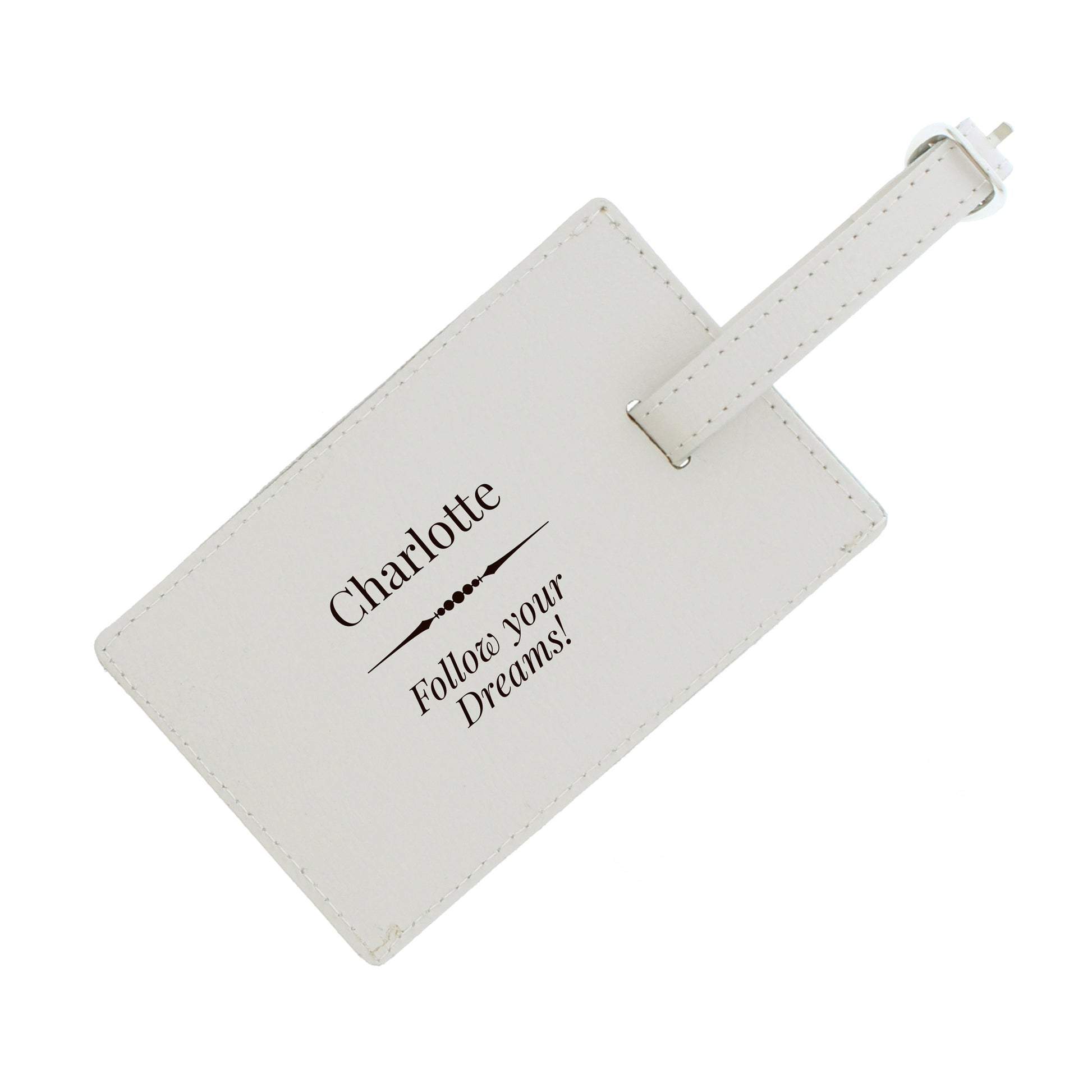 Personalised Classic Cream Luggage Tag - Leather & Leatherette - Inspired Creative Gifts