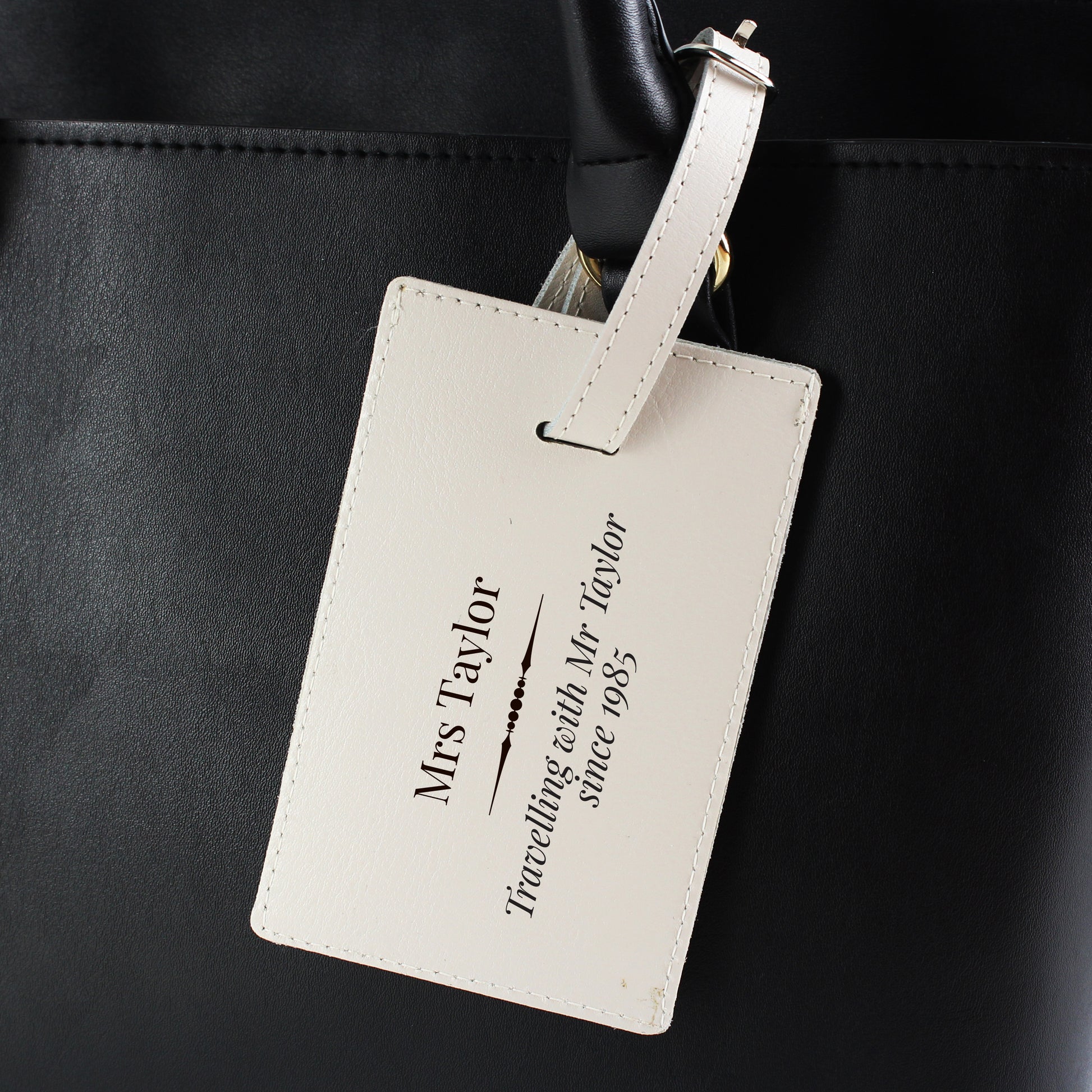 Personalised Classic Cream Luggage Tag - Leather & Leatherette - Inspired Creative Gifts