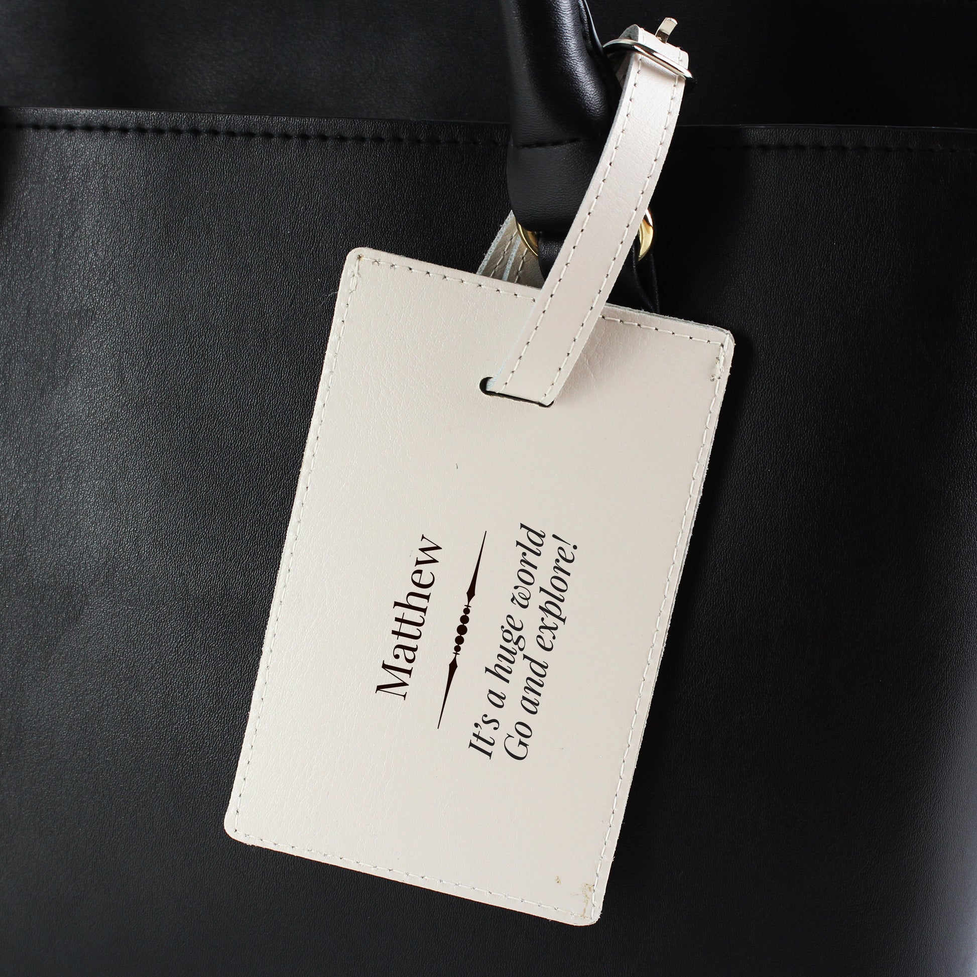 Personalised Classic Cream Luggage Tag - Leather & Leatherette - Inspired Creative Gifts