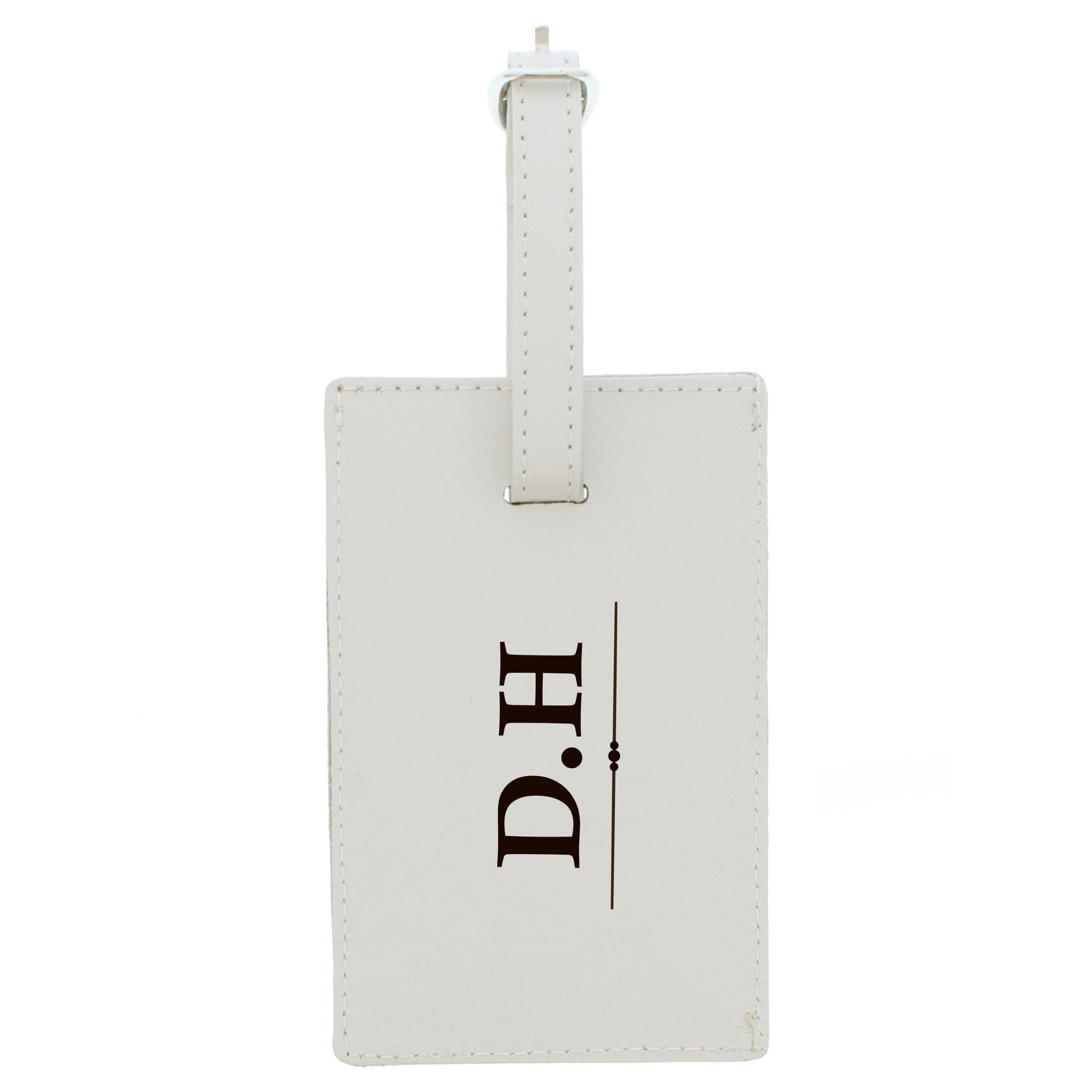 Personalised Classic Initials Cream Luggage Tag - Leather & Leatherette - Inspired Creative Gifts