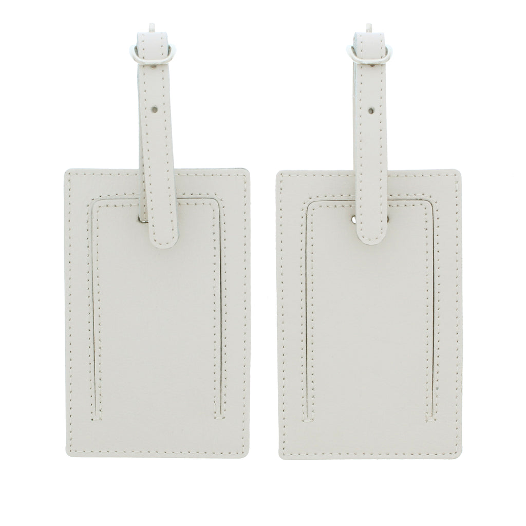 Personalised Couples Classic Cream Luggage Tags - Leather & Leatherette - Inspired Creative Gifts