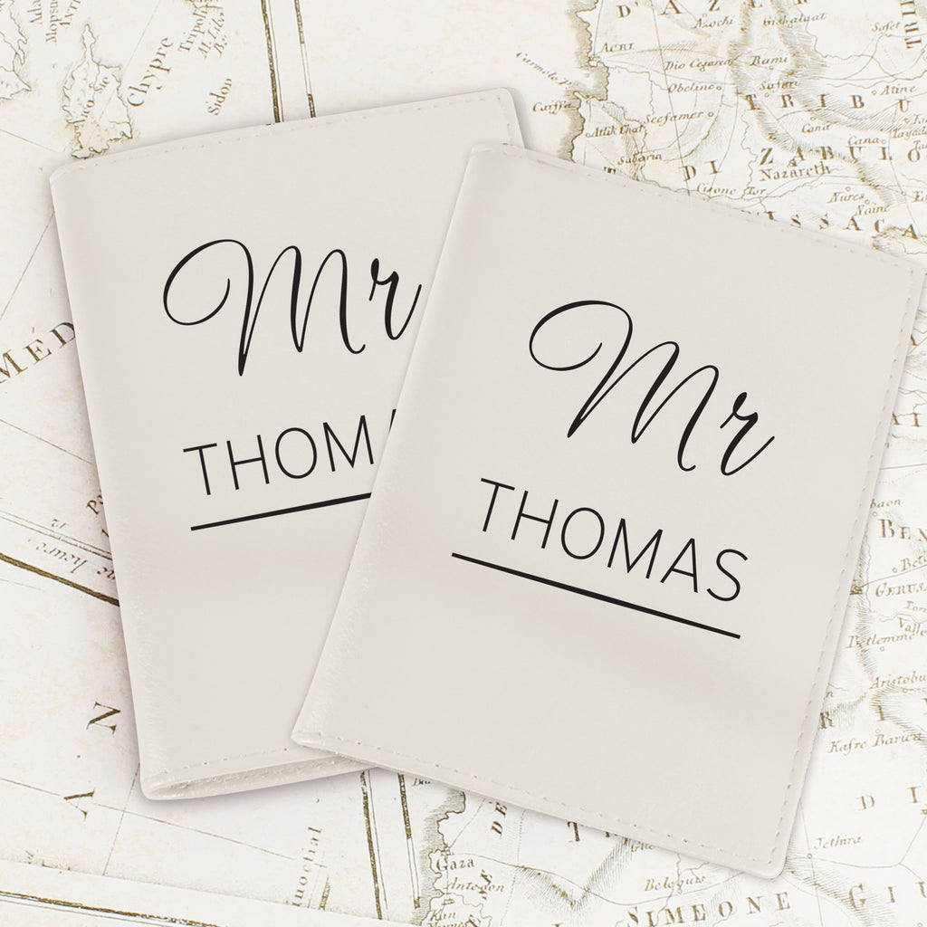 Personalised Couples Cream Passport Holders - Leather & Leatherette - Inspired Creative Gifts