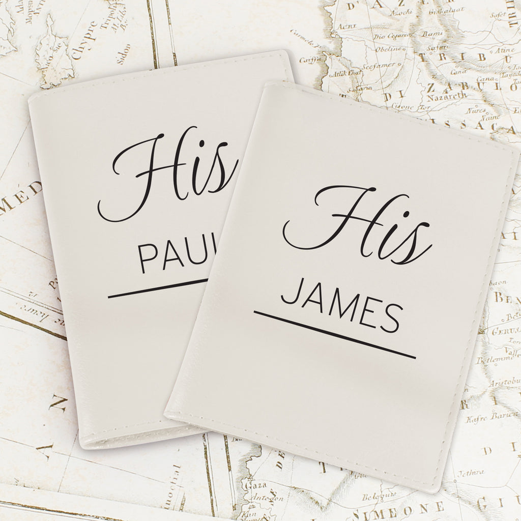 Personalised Couples Cream Passport Holders - Leather & Leatherette - Inspired Creative Gifts