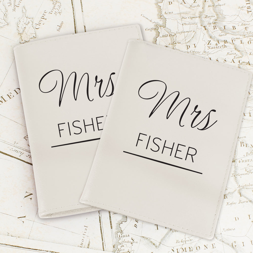 Personalised Couples Cream Passport Holders - Leather & Leatherette - Inspired Creative Gifts