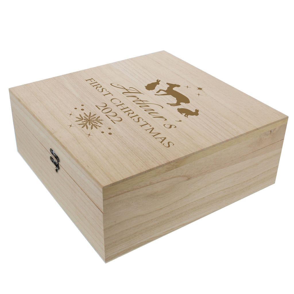 Personalised Christmas Large Wooden Keepsake Box | Trinket, Jewellery & Keepsake Boxes | Christmas Gift