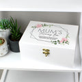 Personalised Abstract Rose White Wooden Keepsake Box | Trinket, Jewellery & Keepsake Boxes | Inspired Creative Gifts