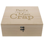 Personalised Box of Man Crap Large Wooden Keepsake Box | Father's Day Gift