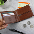 Personalised Free Text Tan Leather Wallet for Father's Day