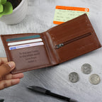 Personalised Free Text Tan Leather Wallet for Father's Day