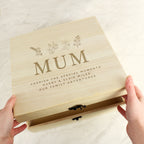 Personalised Engraved Floral Wooden Keepsake Box | Trinket, Jewellery & Keepsake Boxes