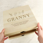 Personalised Engraved Floral Wooden Keepsake Box | Trinket, Jewellery & Keepsake Boxes
