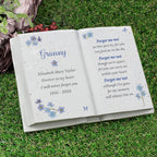 Personalised Forget Me Not Memorial Resin Book | Ornaments | Inspired Creative Gifts
