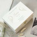 Personalised Angel Wings Memorial White Wooden Box | Storage | Memorial Gift