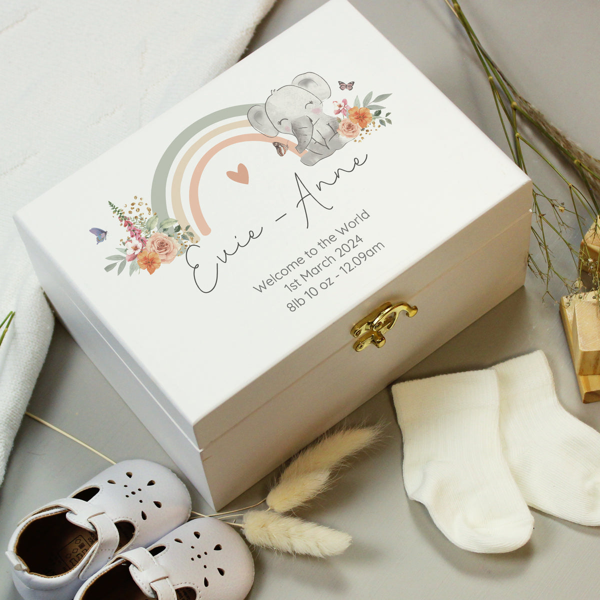 Personalised Elephant Wooden Keepsake Box | Storage | Inspired Creative Gifts