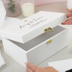 Personalised Gold Heart White Memory Box | Mother's Day Gift
