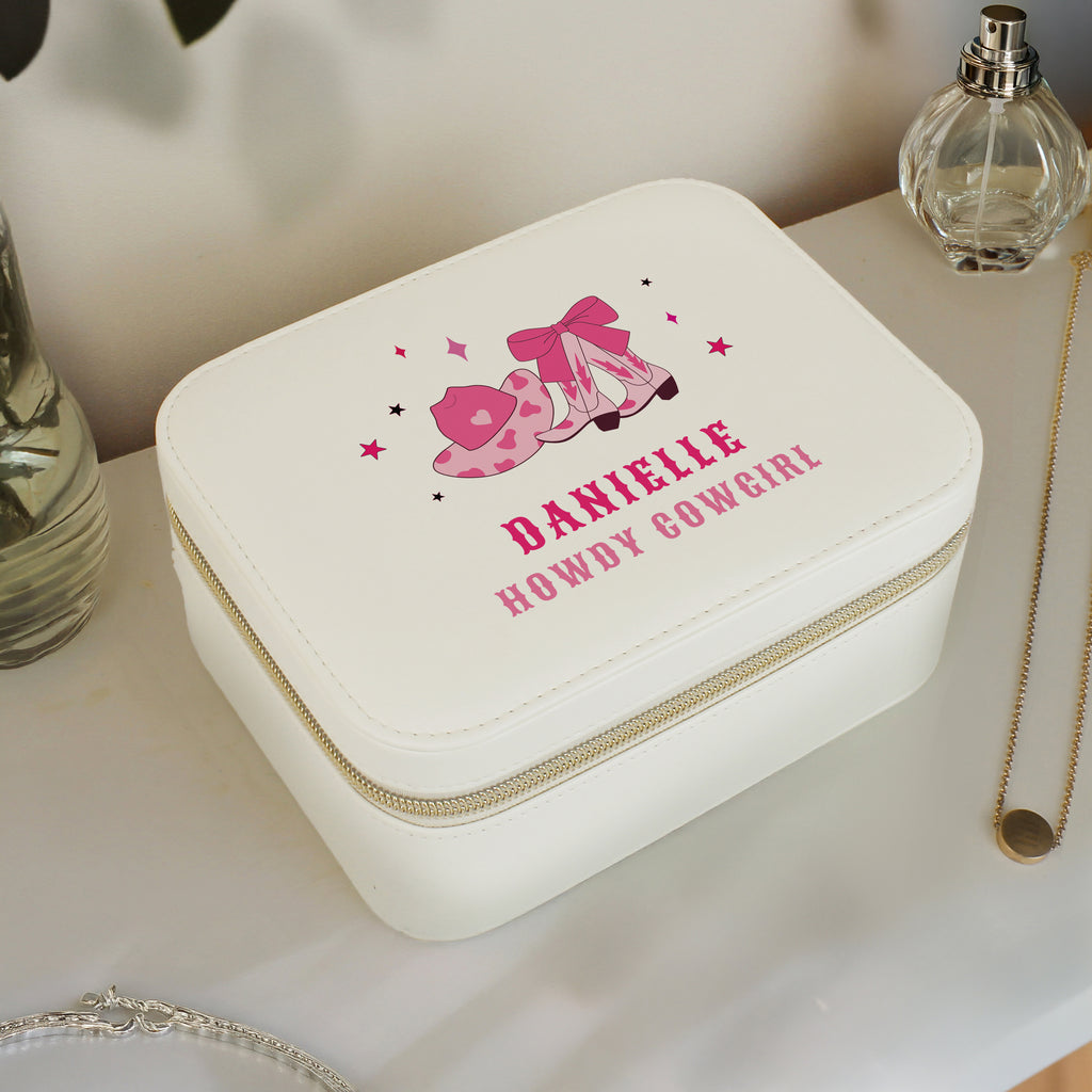 Personalised Cowgirl Leatherette Jewellery Box | Gift for Her