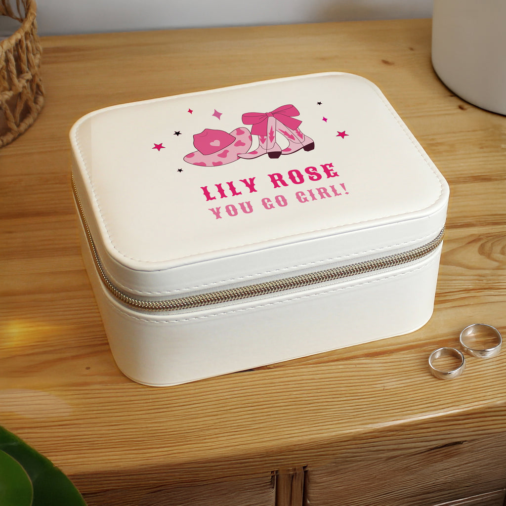 Personalised Cowgirl Leatherette Jewellery Box | Gift for Her