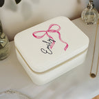 Personalised Bow Leatherette Jewellery Box | Gift for Her