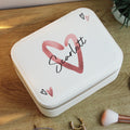 Personalised Heart Leatherette Jewellery Box | Gift for Her