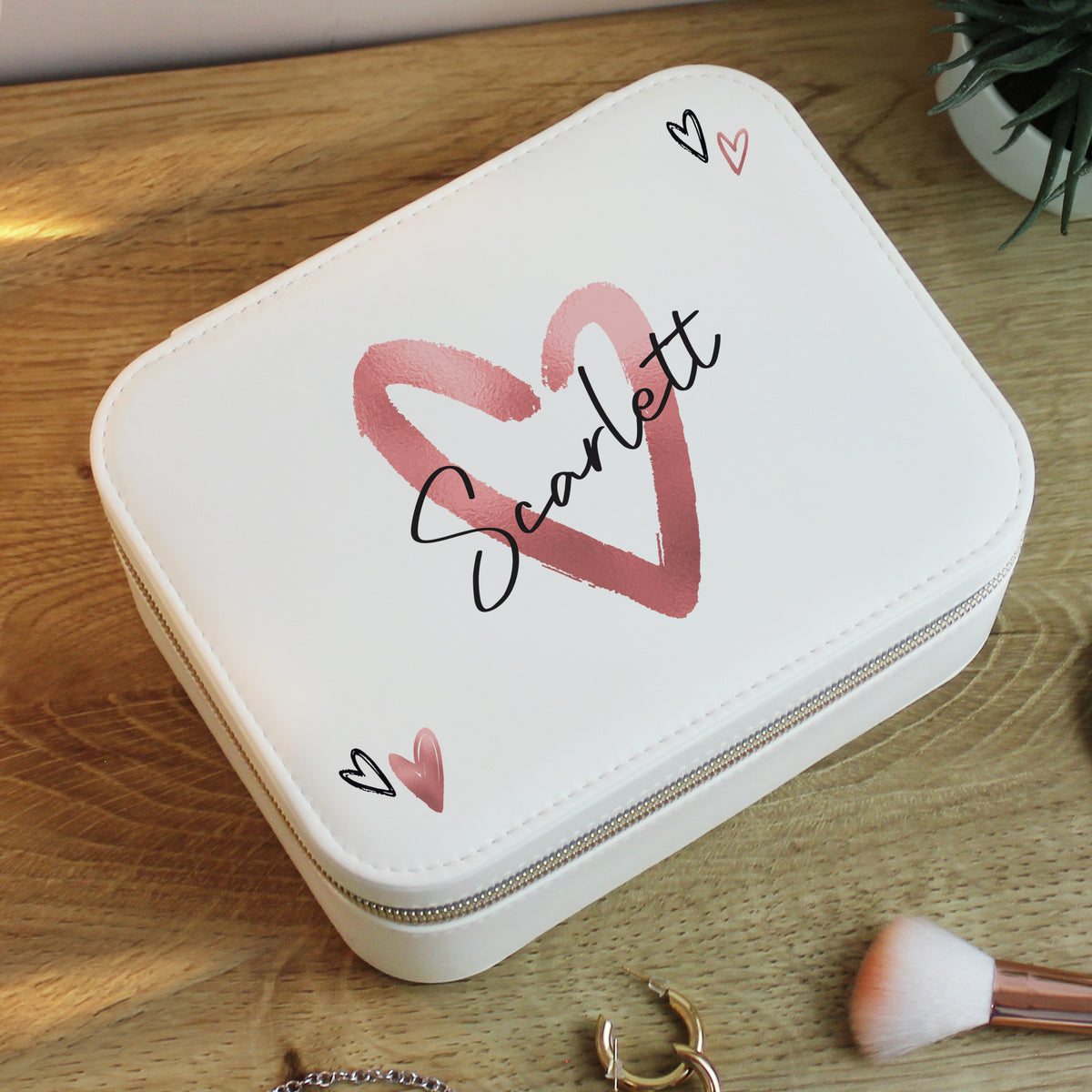 Personalised Heart Leatherette Jewellery Box | Gift for Her
