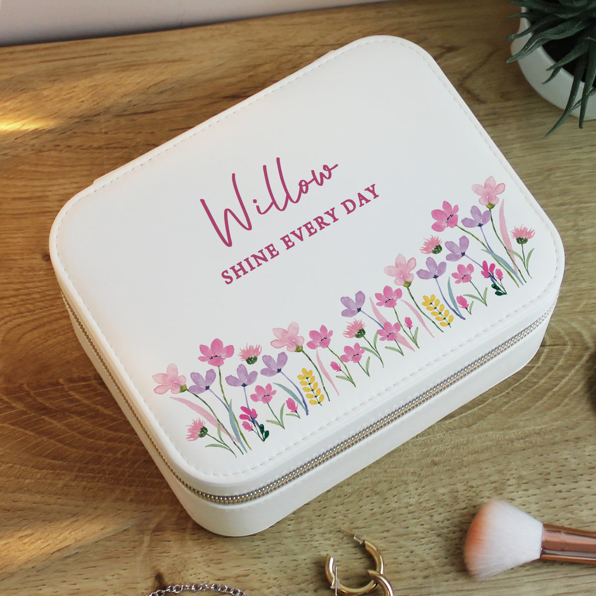 Personalised Floral Leatherette Jewellery Box | Gift for Her