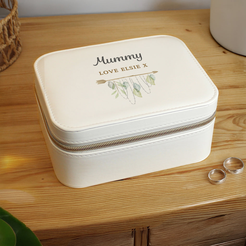 Personalised Botanical Leatherette Jewellery Box | Jewellery Storage & Trinket Boxes