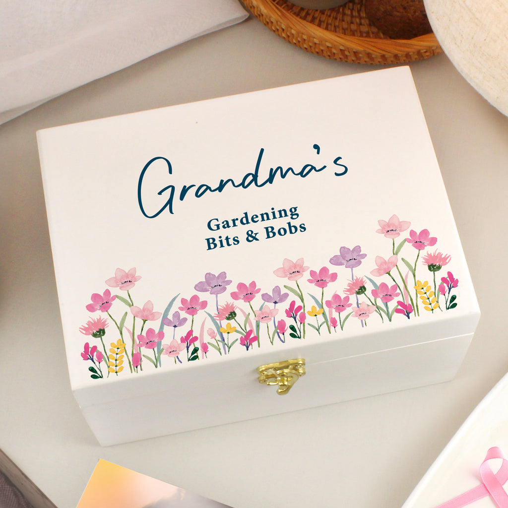 Personalised Floral Wooden Keepsake Box | Trinket, Jewellery & Keepsake Boxes | Mother's Day Gift